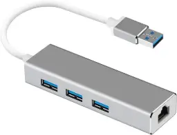 [USB TO HUB + LAN] Ethernet Adapter USB 3.0 to RJ45 Gigabit Ethernet Internet Adapter Converter Support 10/100/1000 Mbps LAN Network Hub Wired Cable Adapter 3 Port