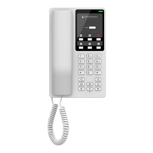 [GHP620(W)] Grandstream Hotel Table IP Phone - 2 SIP Accounts - 2 Lines - 1x Ethernet 10/100 No PoE - Wi-Fi - No LCD - 12V/0.5A PSU - (White)
