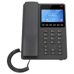 [GHP631] Grandstream Compact Hotel IP Phone - 2 SIP Accounts - 2 Lines - 1x Ethernet 10/100 PoE - 480x320 (3.5") Color LCD - No PSU - (Black)