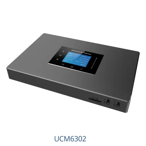 [UCM6302] Grandstream IP PBX Appliance - 2 RJ11 FXS - 2 RJ11 FXO - 2x GbE PoE LAN/WAN - 1 Hot Standby Port - 1000 SIP Users - 100 Concurrent Calls - UCM RC - VideoServer - 12V/1.5A PSU