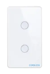 [CL-02G] Cordless Smart Touch Wall Switch - 2-Gang - App Control - Timer Function - LED Compatible - Tuya App - Google Assistant