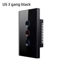 [Switch 3-GANG (Zigbee)] AVATTO Tuya WiFi Smart Light Switch 3-GANG | Touch Panel With Alexa & Google Home Control - Black (Zigbee)