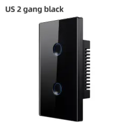 [Switch 2-GANG (Zigbee)] AVATTO Tuya WiFi Smart Light Switch 2-GANG | Touch Panel With Alexa & Google Home Control - Black (Zigbee)