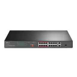 [TL-SL1218P] TP-Link 16-Port 10/100 Mbps + 2-Port Gigabit Rackmount Switch with 16-Port PoE+