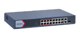 [DS-3E1318P-EI/M] Hikvision 16 Port Fast Ethernet Smart POE Switch Up To 300m Long Range PoE Transmission